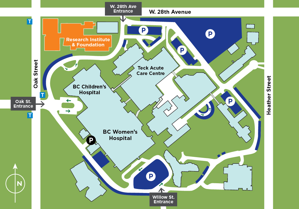 BCCHF Campus Wayfinding Map